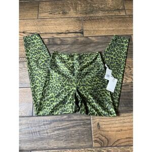 GOOD AMERICAN Core Power Leopard Print‎ Green Black Athletic Leggings Size 2